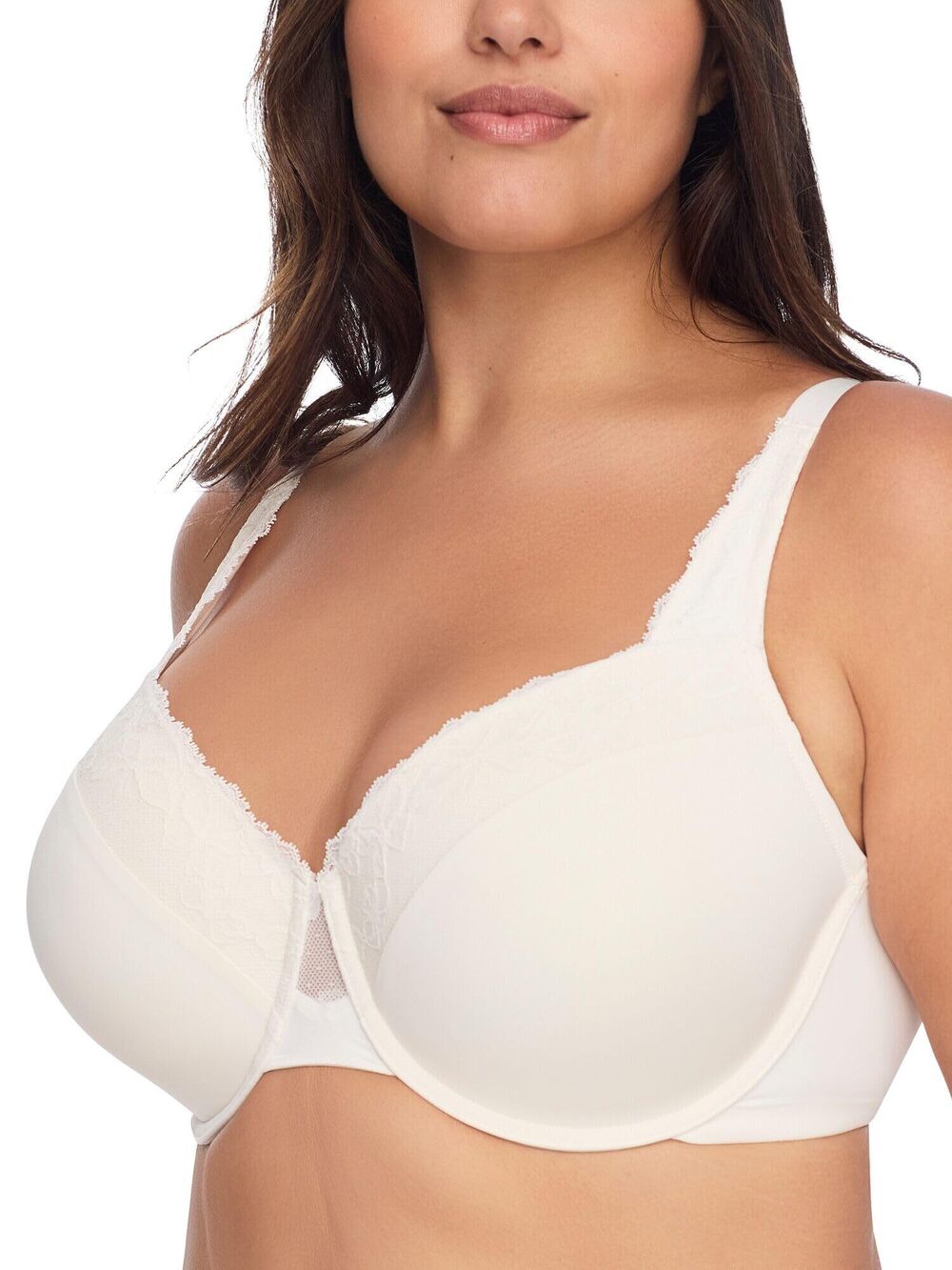 NWT Olga UW Contour Lace-Neckline Bra G Gardenia Nude 5 40DD